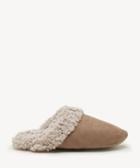 Sole Society Women's Faux Suede Slippers Beige Size S/m Acrylic Polyester From Sole Society