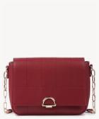 Sole Society Sole Society Colie Vegan Quilted Crossbody Bag In Color: W/ Chain Strap Cherry Red Leather
