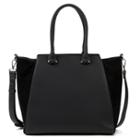 Sole Society Sole Society Jeanine Mixed Material Winged Satchel - Black