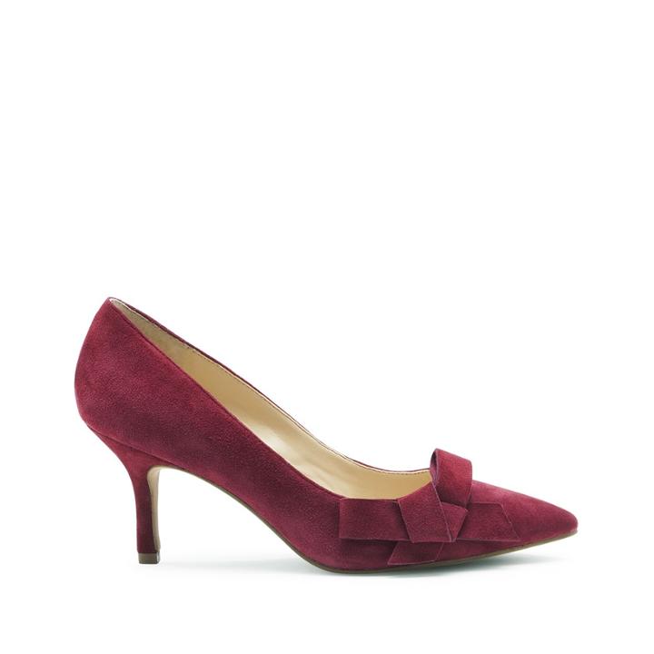 Sole Society Sole Society Jensine Suede Mid Heel Pump - Crimson