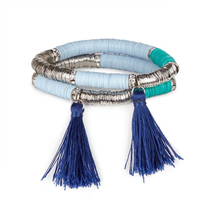 Sole Society Sole Society Tassel Bracelet Set - Blue Combo-one Size