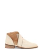 Lucky Brand Lucky Brand Women's Prucella Asymmetrical Cut Bootie Vanilla Size 5 Leather From Sole Society