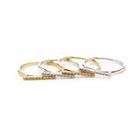 Sole Society Sole Society Delicate Crystal Ring Set - Gold Silver-6