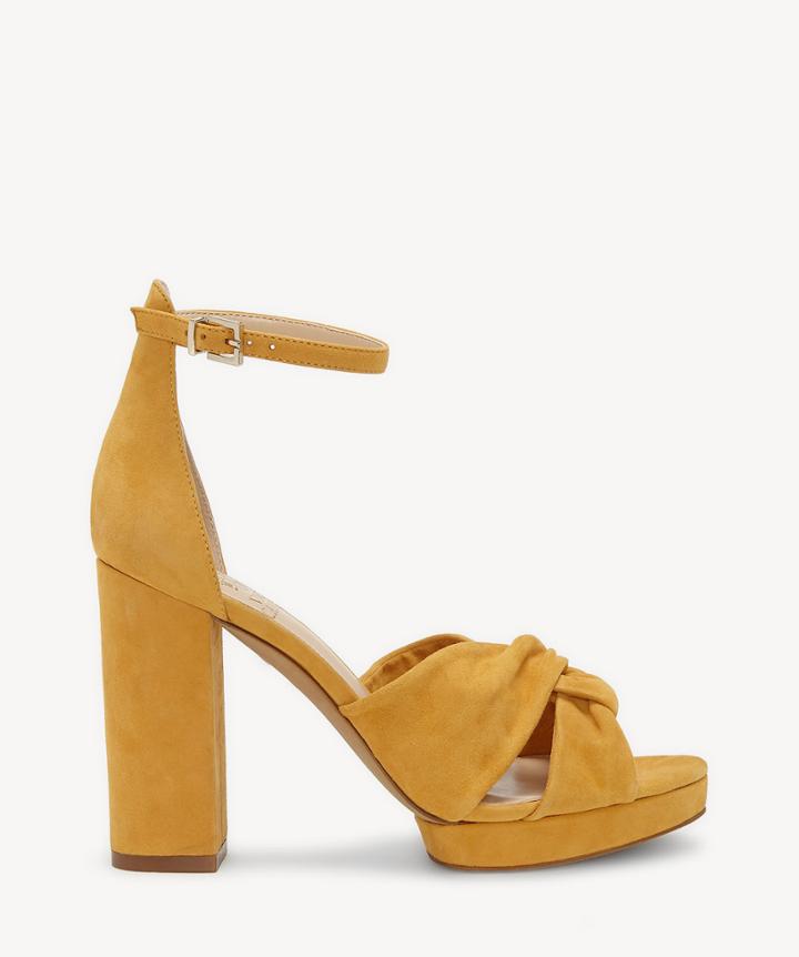 Vince Camuto Vince Camuto Corlesta Knotted Sandals Mustard Yellow Size 5 Suede From Sole Society
