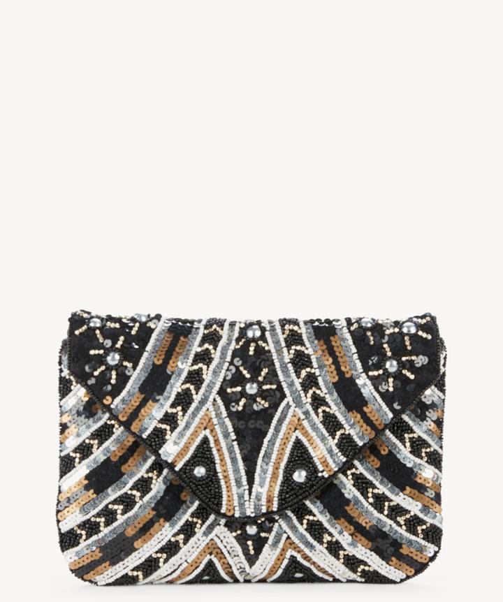 Sole Society Sole Society Luise Glitzy Beaded Clutch