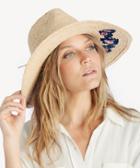 Sole Society Sole Society Straw Sunhat With Floral Embroidery Natural One Size Os