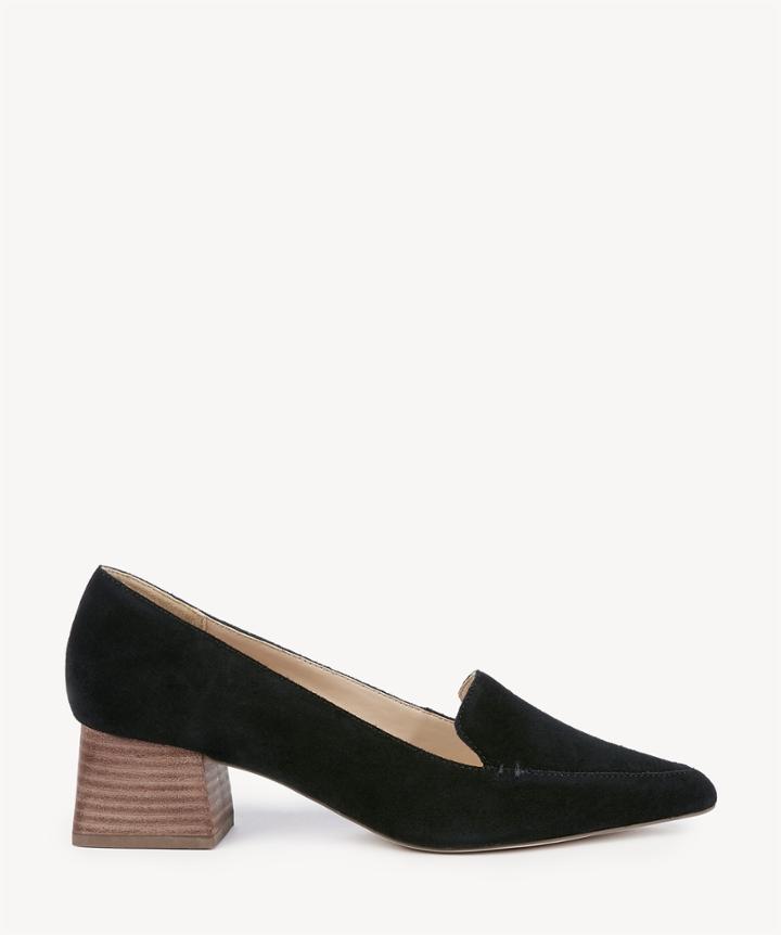 Sole Society Sole Society Mavis Flare Heels Loafers Black Size 5.5 Suede