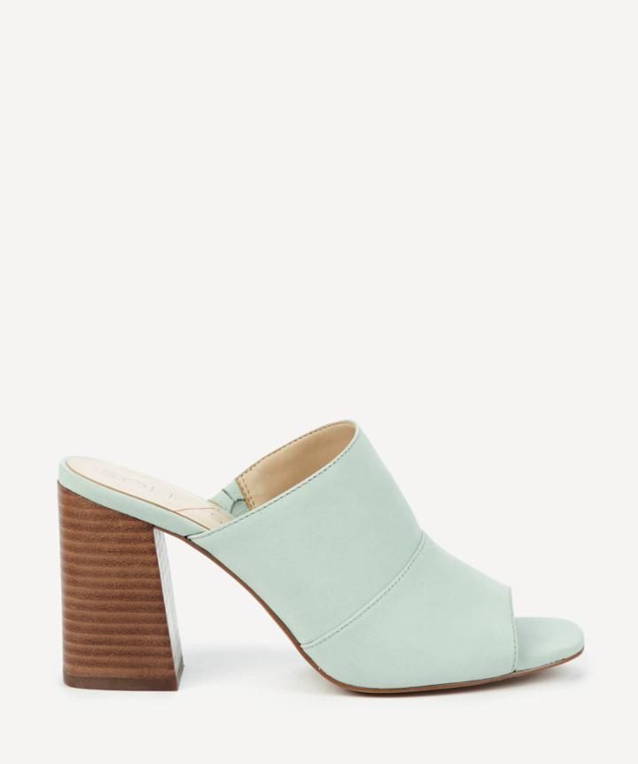 Sole Society Sole Society Joannah Flared Heels Mules Sage Green Size 6 Leather