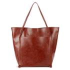 Sole Society Sole Society Harley Front Pocket Vegan Leather Tote - Whiskey-one Size