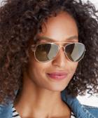 Sole Society Sole Society Vernon Mirrored Aviator Sunglasses Gold One Size Os Metal