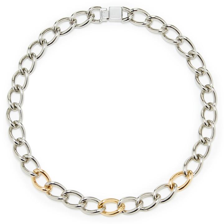 Sole Society Sole Society Two Tone Link Necklace - Silver Combo