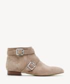 Sole Society Women's Melessie Buckle Bootie Dusted Taupe Size 5 Cow Split Suede From Sole Society