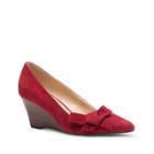 Sole Society Sole Society Theirien Suede Stacked Wedge - Dark Red-8.5