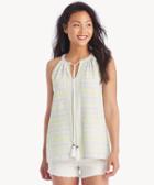 Vince Camuto Vince Camuto Women's Stripe Gauze Halter Blouse With Tassel In Color: Island Lime Size Xs From Sole Society