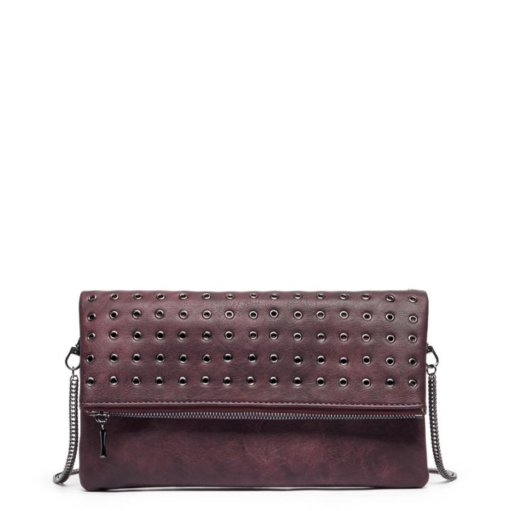 Sole Society Sole Society Gamble Clutch W/ Grommet Detail - Wine
