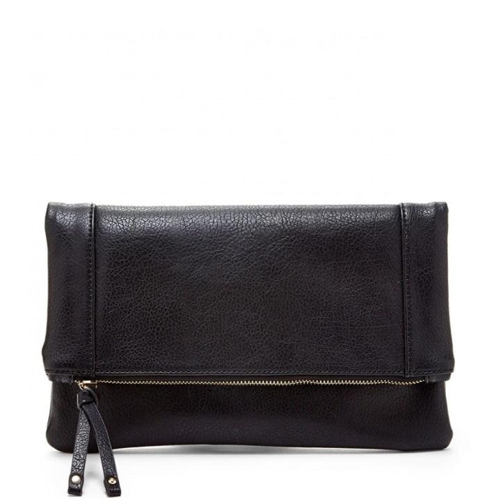 Sole Society Sole Society Marlena Vegan Foldover Clutch - Black-one Size