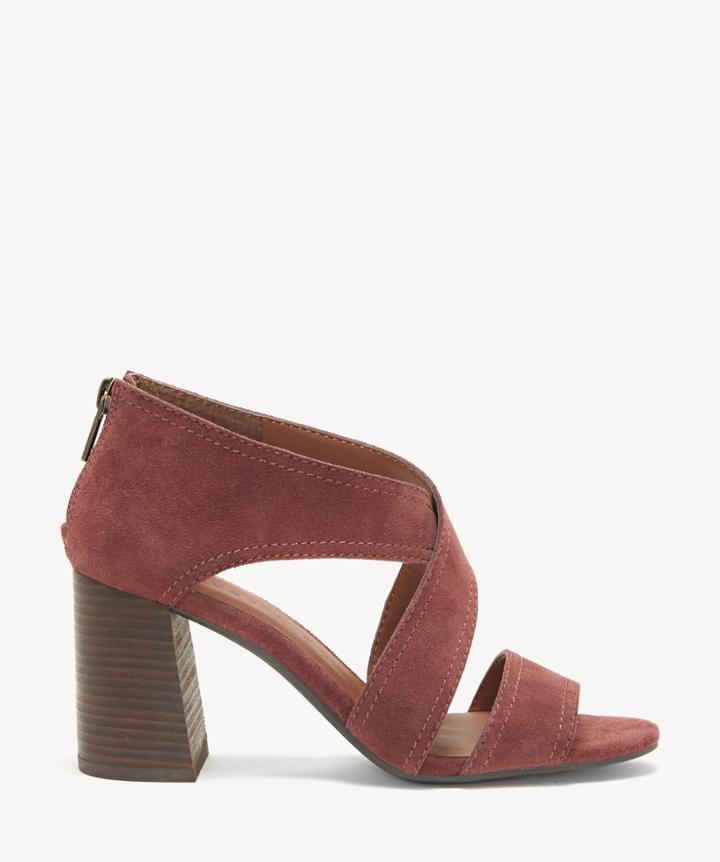 Lucky Brand Lucky Brand Women's Vidva Criss Cross Sandals Burgundy Size 5 Suede From Sole Society