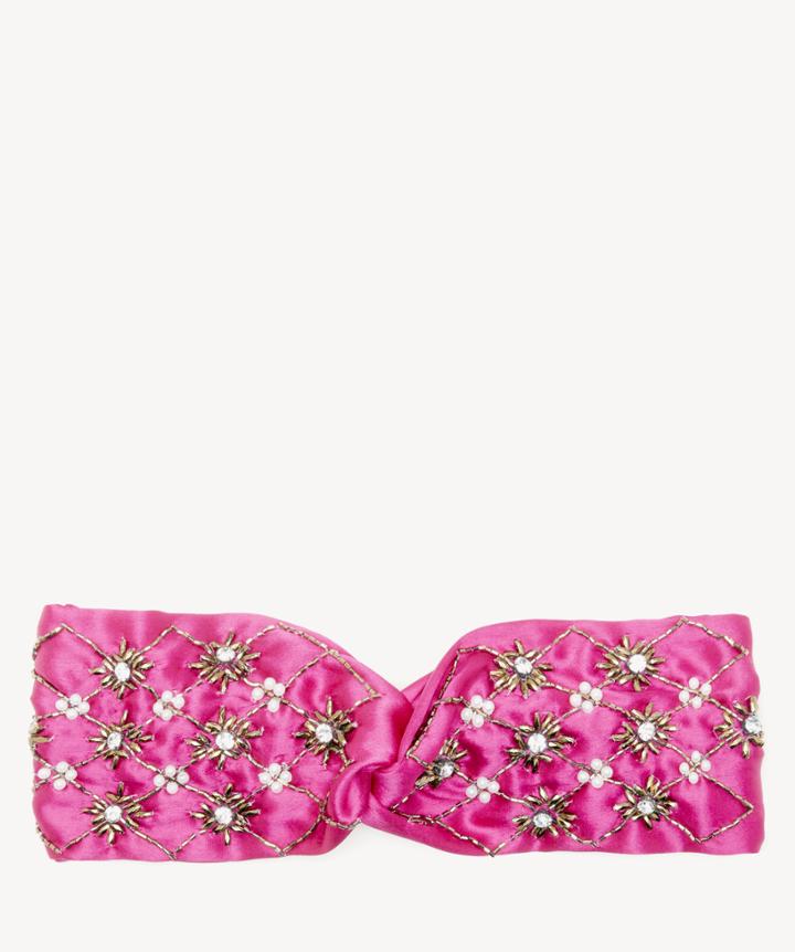 Sole Society Women's Embellished Pearl Headband Pink Combo One Size Polyester Nylon From Sole Society