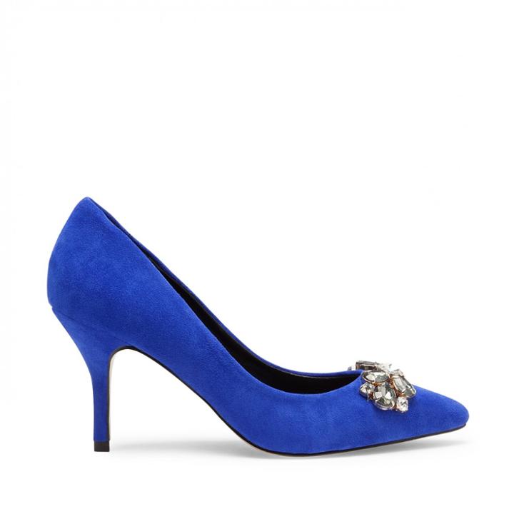 Sole Society Sole Society Eri Jeweled Pointed Toe Pump - Bright Blue-5