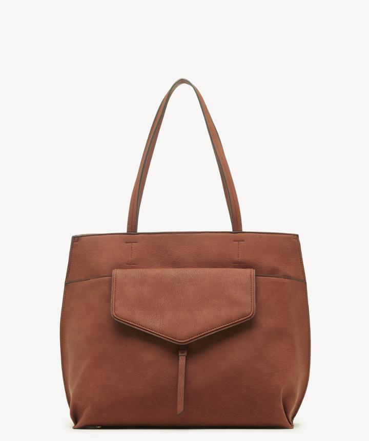Sole Society Women's Lyndi Tote Faux Leather Cognac From Sole Society
