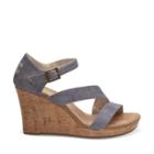 Toms Toms Clarissa Wedge Twill Wedge - Slate Blue Washed Twill-10