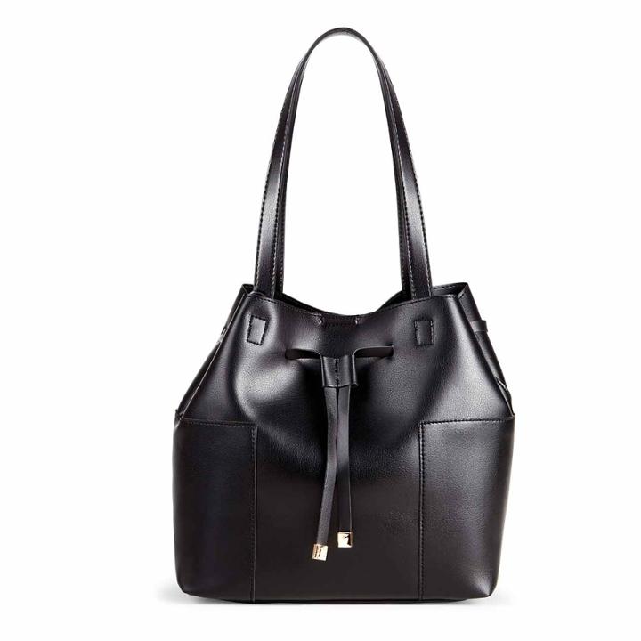 Sole Society Sole Society Jocelynn Vegan Bucket W/ Panels - Black