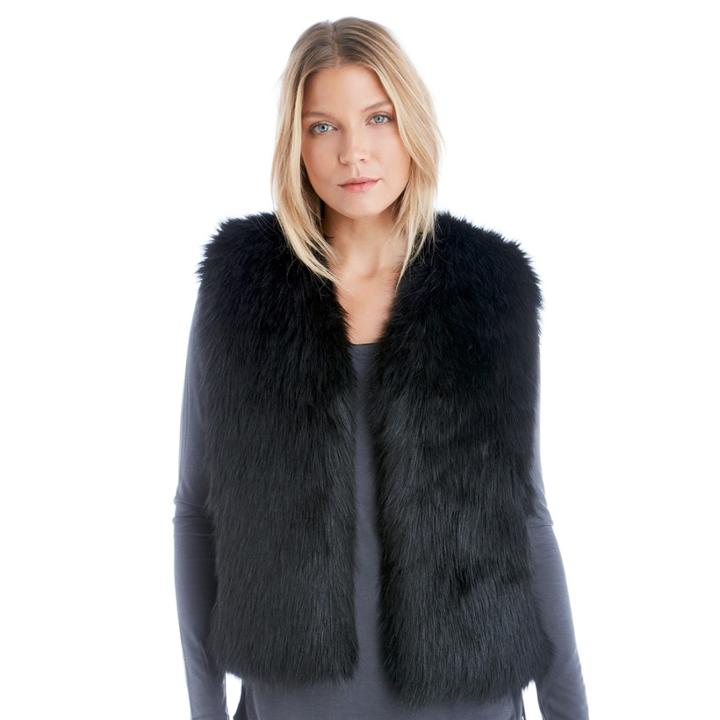Sole Society Sole Society Faux Fur Vest - Black