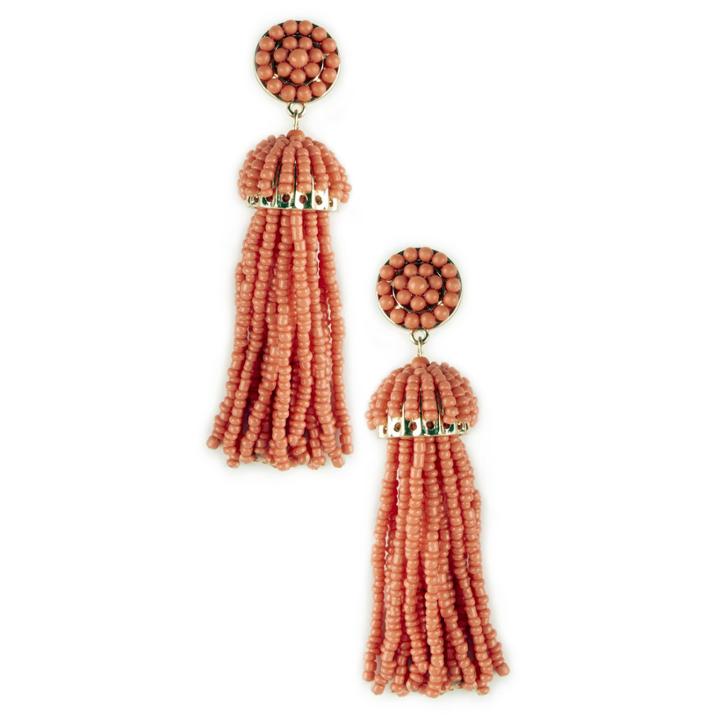 Sole Society Sole Society Fiesta Tassel Earrings - Coral