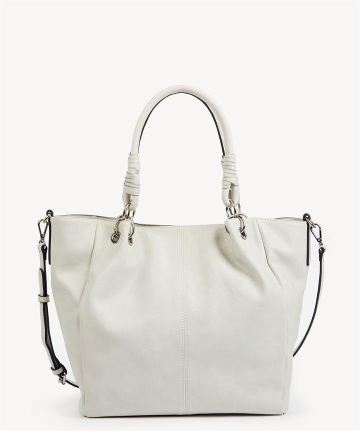 Sole Society Sole Society Rubie Tote Side Zip Large Linen Faux Leather