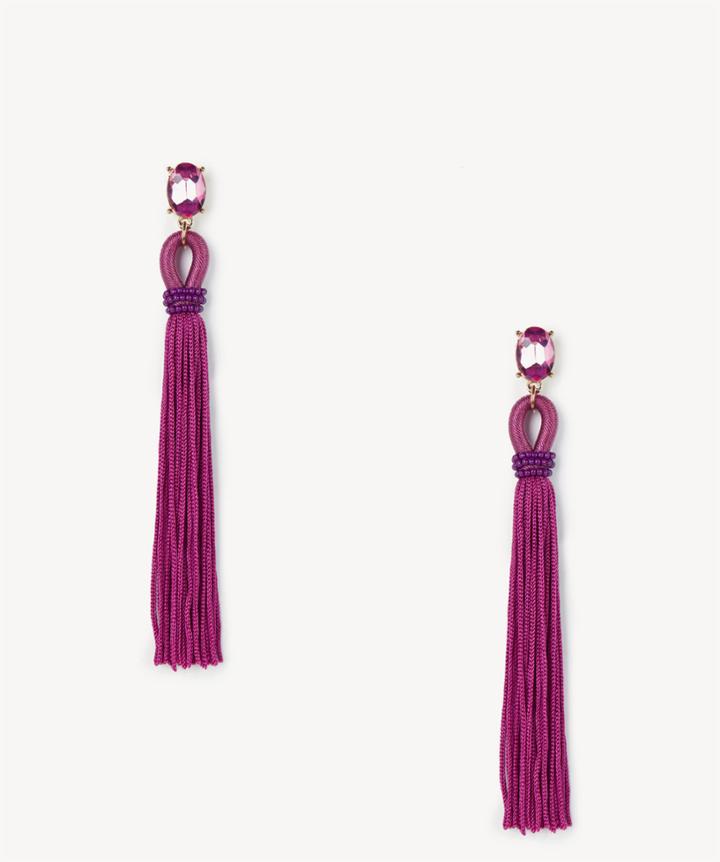 Sole Society Sole Society Long Tassel Drop Earrings Fuschia One Size Os
