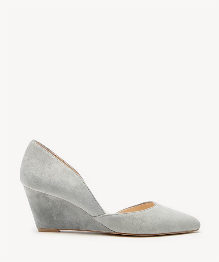 Sole Society Women's Jillian Dorsay Wedges Grey Size 5 Suede From Sole Society