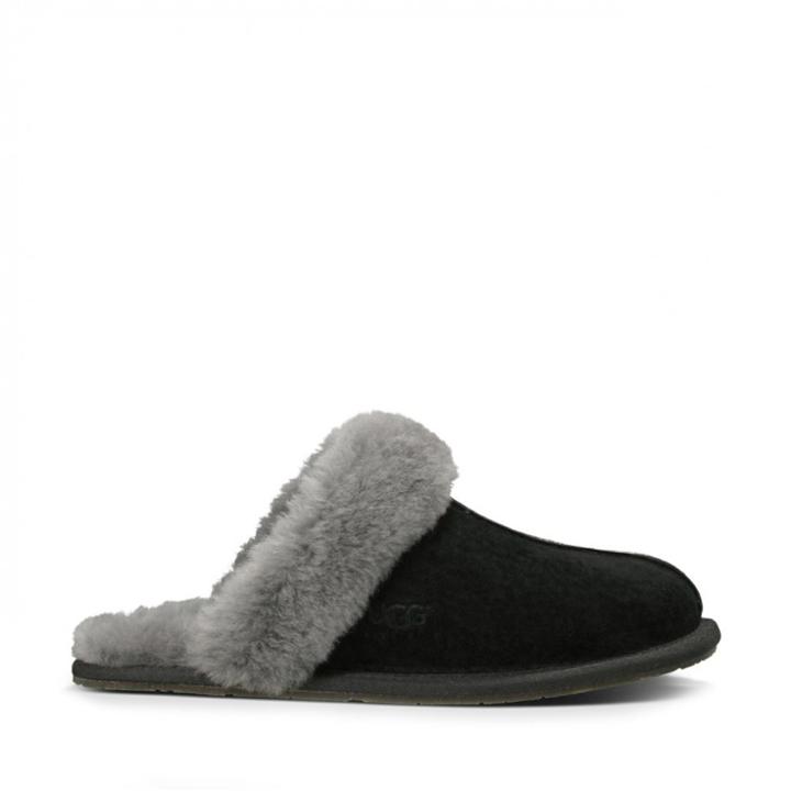 Ugg Ugg Scuffette Ii Suede Sheepskin Slipper - Black/grey-6