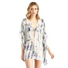 Sloane Rouge Sloane Rouge Flowy Sheer Poncho - Painterly Print-xs/s