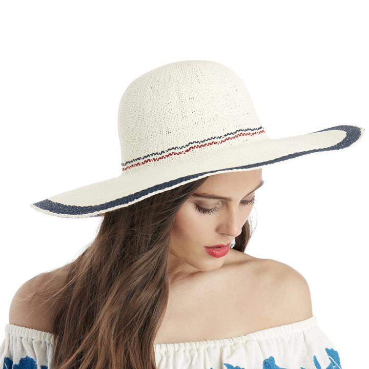 Sole Society Sole Society Rustic Stripe Sun Hat - Ivory