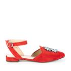 Sole Society Sole Society Pearla Slingback Embellished Flat - Bright Coral