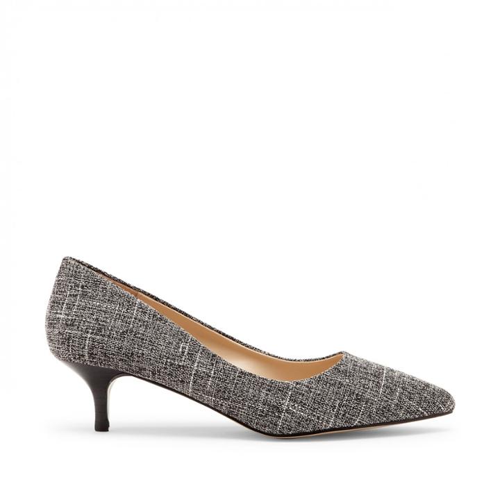 Sole Society Sole Society Leia Kitten Heel Pump - White Black-7.5