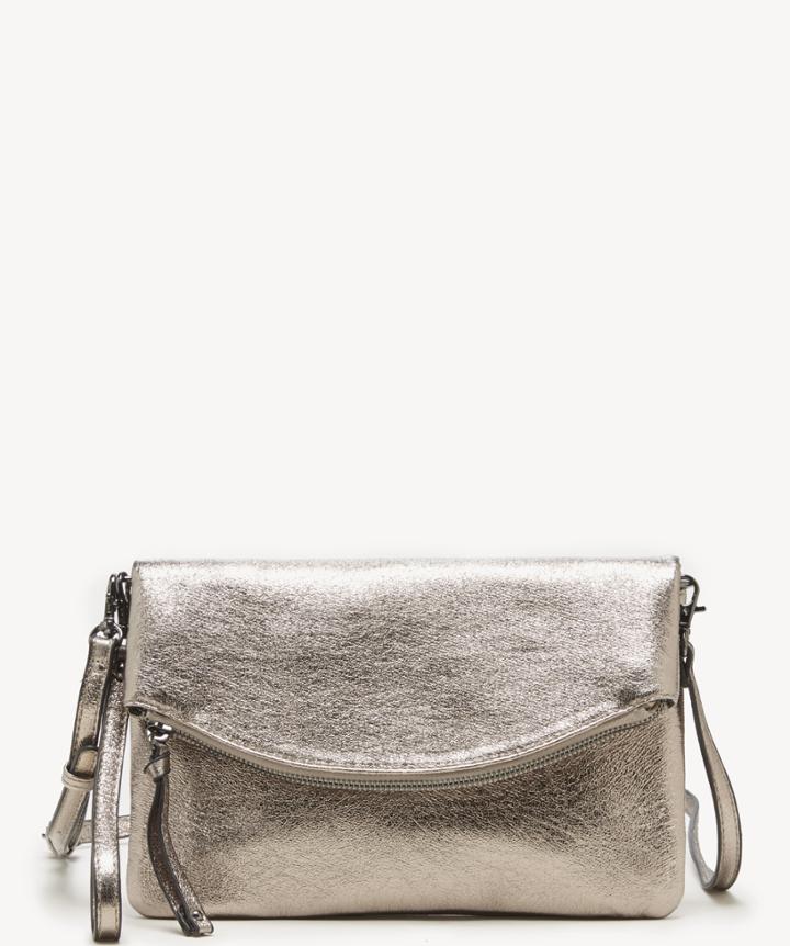Sole Society Women's Missa Metallic Clutch Vegan Pewter Vegan Leather From Sole Society