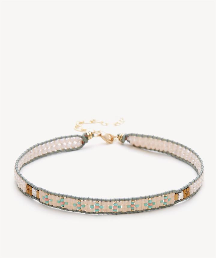 Sole Society Sole Society Beaded Thin Choker White Combo One Size Os