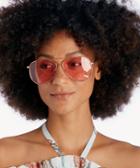 Sole Society Sole Society Patrina Clear Frame Aviator Sunglasses