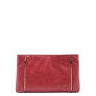 Sole Society Sole Society Judd Oversize Vegan Zippered Clutch - Red-one Size