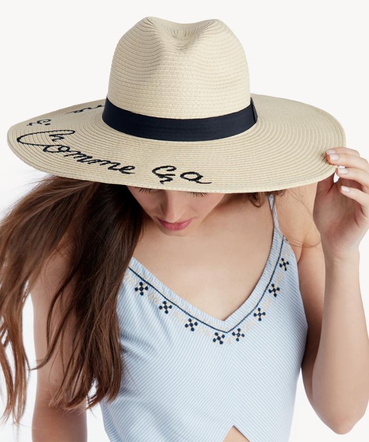 Sole Society Sole Society Wide Brim Hat With Trim