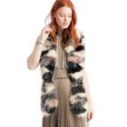 Sole Society Sole Society Patchwork Faux Fur Stole - Blush Multi