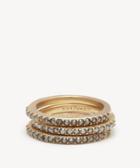 Sole Society Women's Pave Ring Set Vintage Gold Size Size 7 From Sole Society
