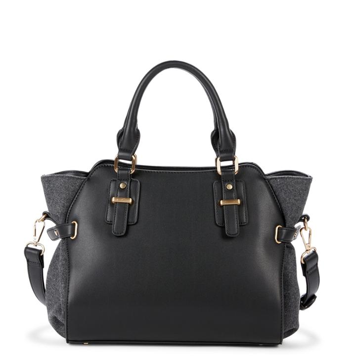 Sole Society Sole Society Nemali Flannel Satchel - Black Grey Flannel-one Size