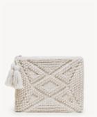 Sole Society Women's Palisades Woven Pattern Pouch Bag With Tassels Cream Fabric From Sole Society