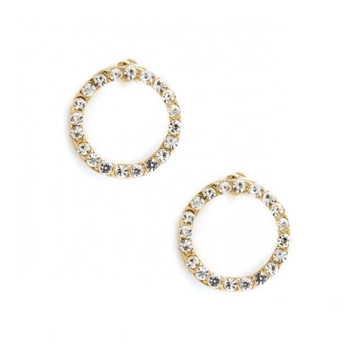 Sole Society Sole Society Open Disc Crystal Studs - Crystal-one Size