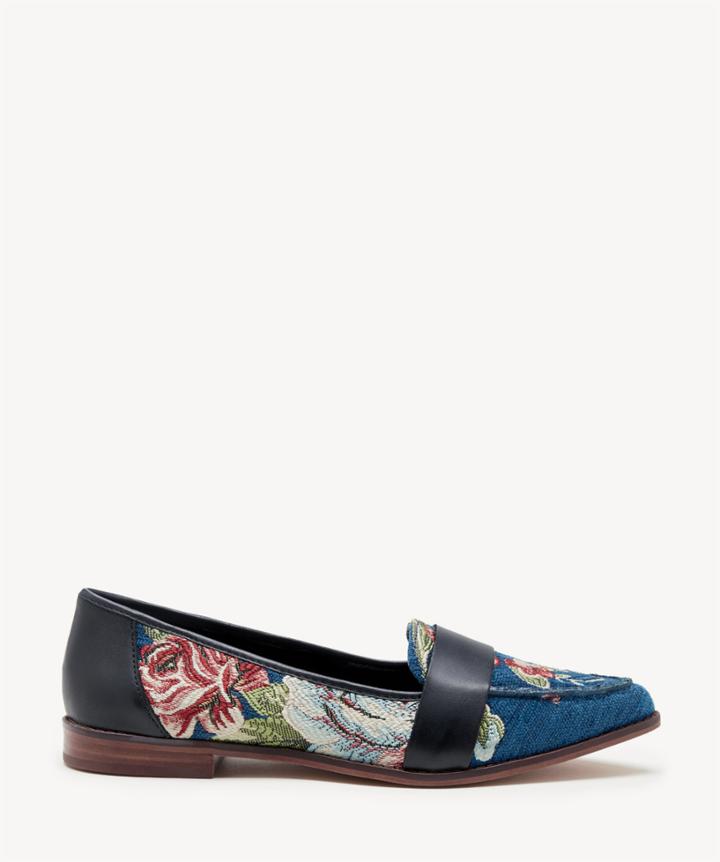 Sole Society Sole Society Edie Smoking Slippers Flats Rose Bouquet Size 5 Leather Suede