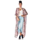 Sole Society Sole Society Floral Print Duster - Dark Multi-one Size