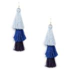 Sole Society Sole Society Ombre Fringe Tassel Earring - Teal Combo