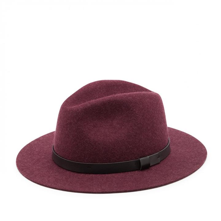 Sole Society Sole Society Wide Brim Fedora With Band - Heathered Wine-one Size